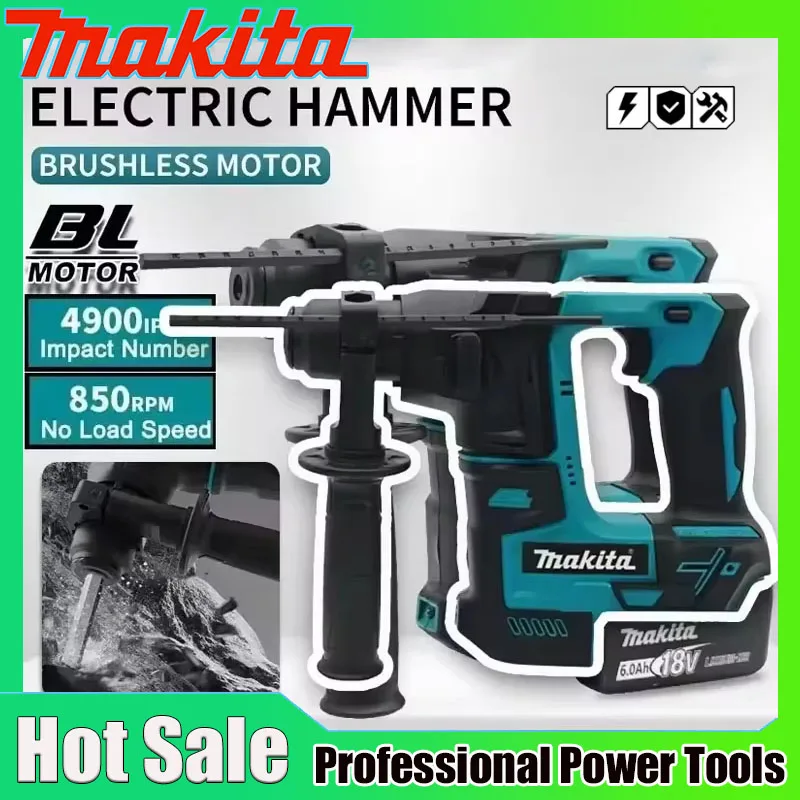 Brushless Cordless Electric Drill 18V - Makita Bürstenloser Akku-Bohrhammer 18V Lithium-Batterie Kabellose