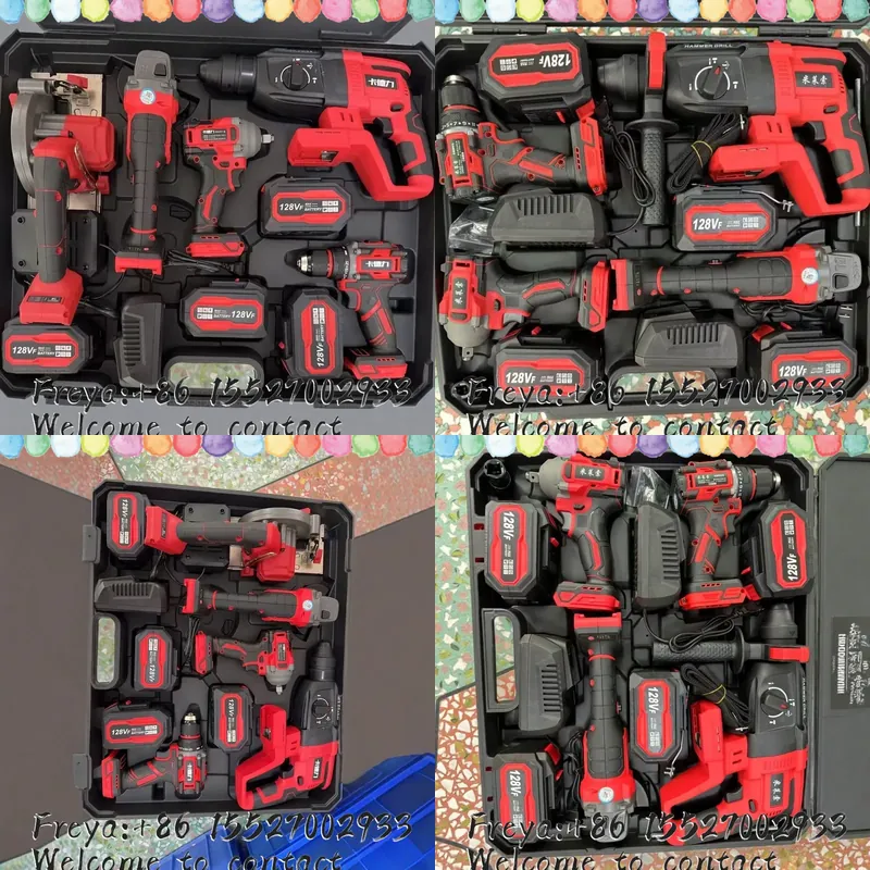 Brushless Angle Grinder Battery Powered - Bürstenlose Elektrowerkzeuge 4-teiliges Multifunktionsset Lithium-Akku Schlagbohrmaschine