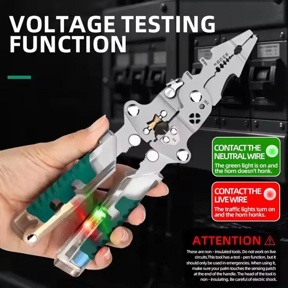 Automatic Wire Stripper Cutter - Droplbe Abisolierzange, Spannungsprüfung, Kabelschneiden, Crimpzange, multifunktionale