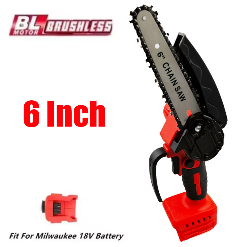 Mini Electric Chainsaw 6 Inch - Passend für Milwaukee 18 V Akku-Elektrokettensäge,