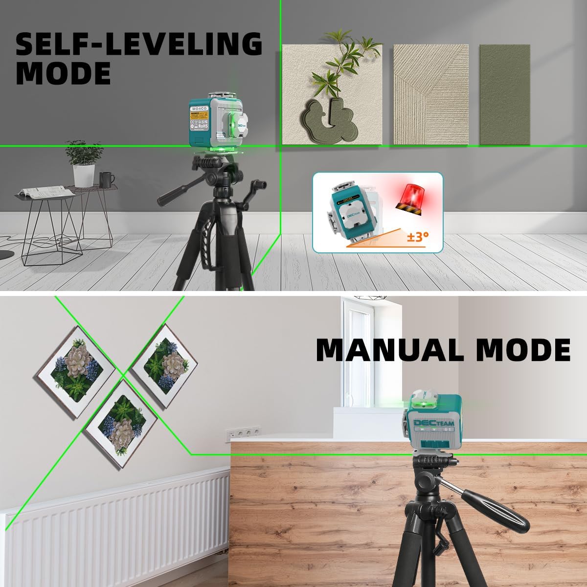 Decteam 4D-Kreuzlinienlaser, 1 – Laser Level 16 Lines 4D Green Bewertung und Preis